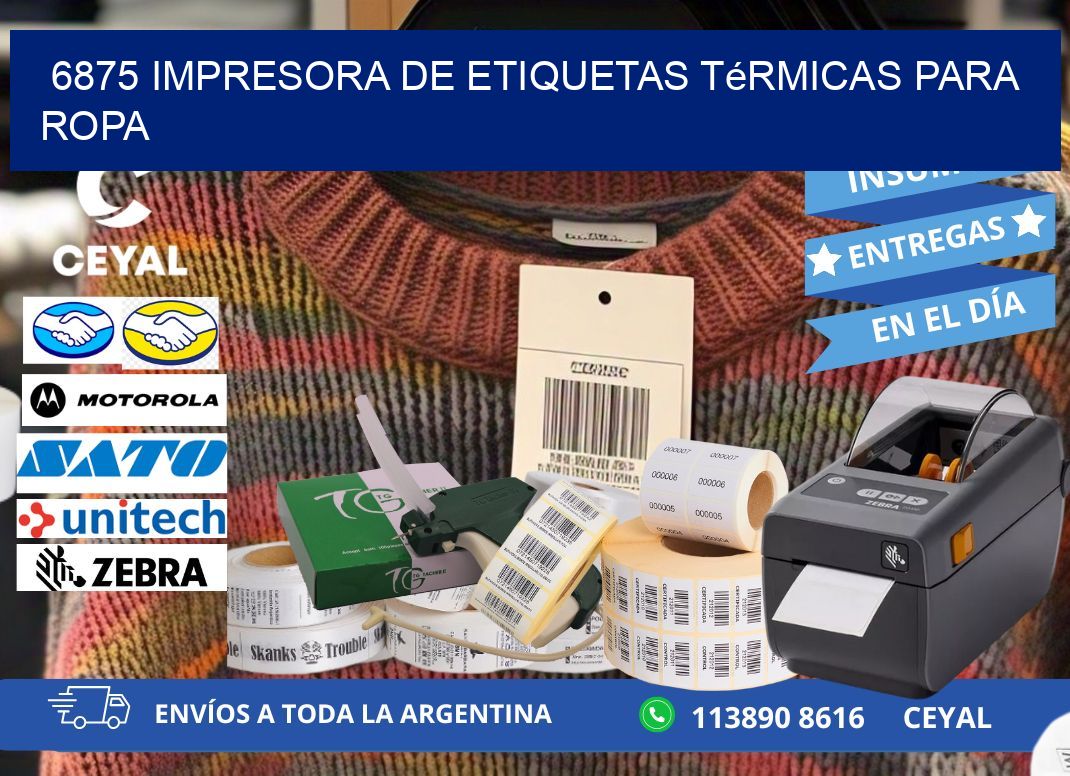 6875 impresora de etiquetas térmicas para ropa