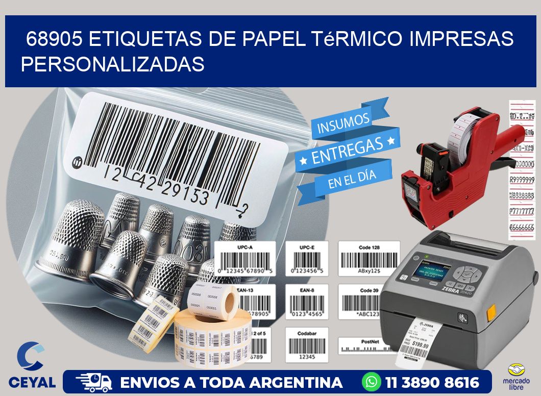68905 Etiquetas de papel térmico impresas personalizadas
