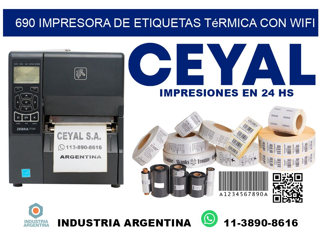 690 impresora de etiquetas térmica con wifi
