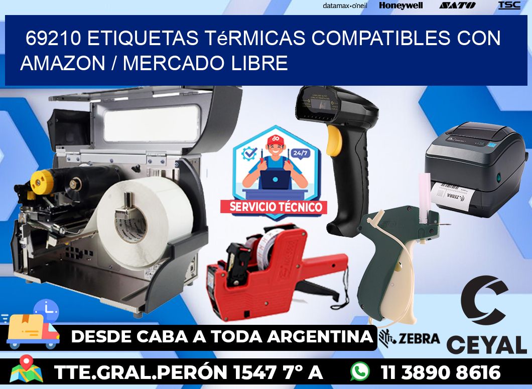 69210 etiquetas térmicas compatibles con Amazon / Mercado Libre