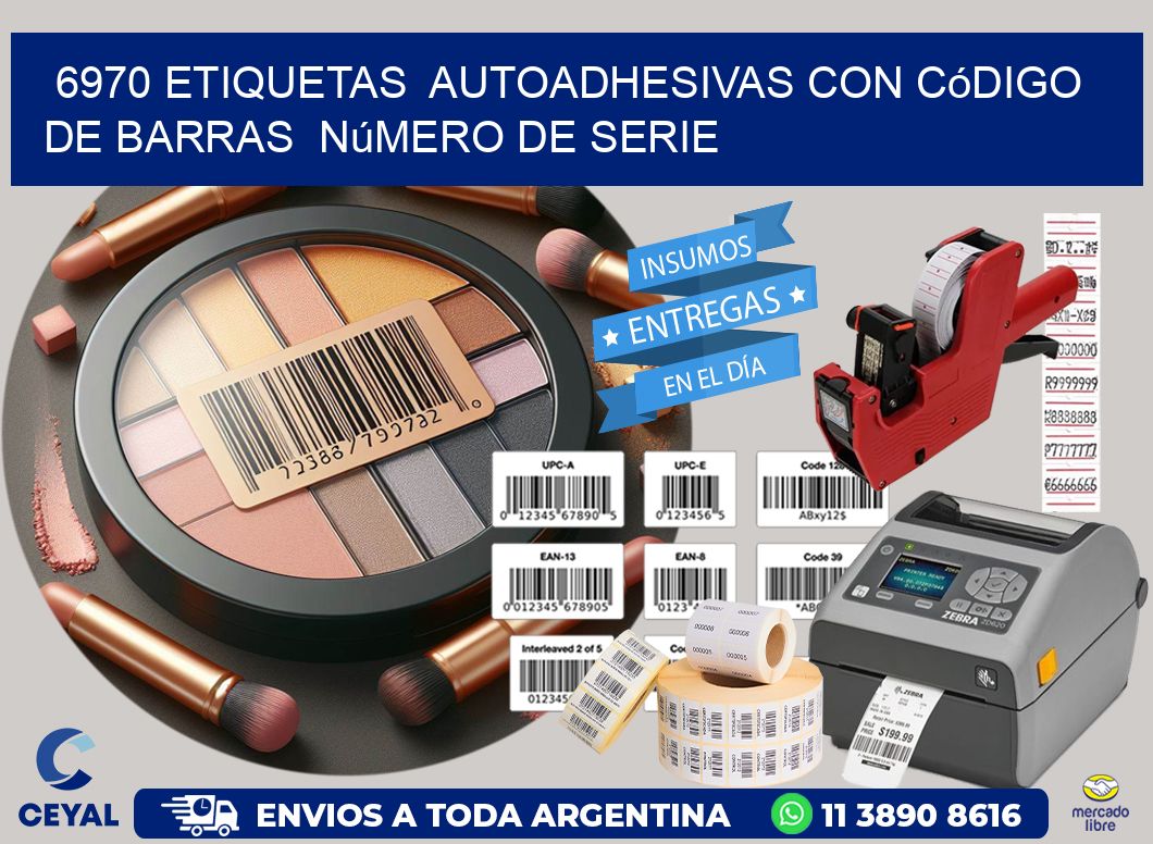 6970 etiquetas autoadhesivas con código de barras número de serie