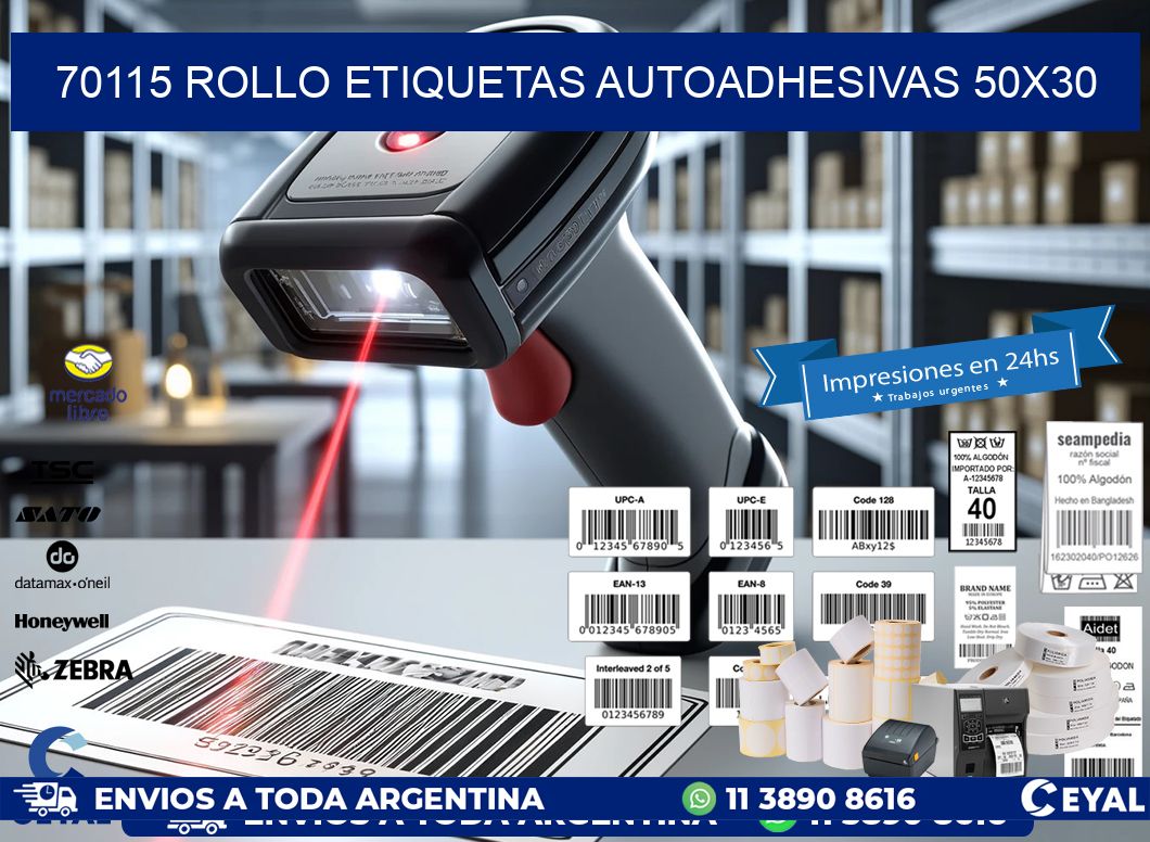 70115 Rollo Etiquetas autoadhesivas 50×30
