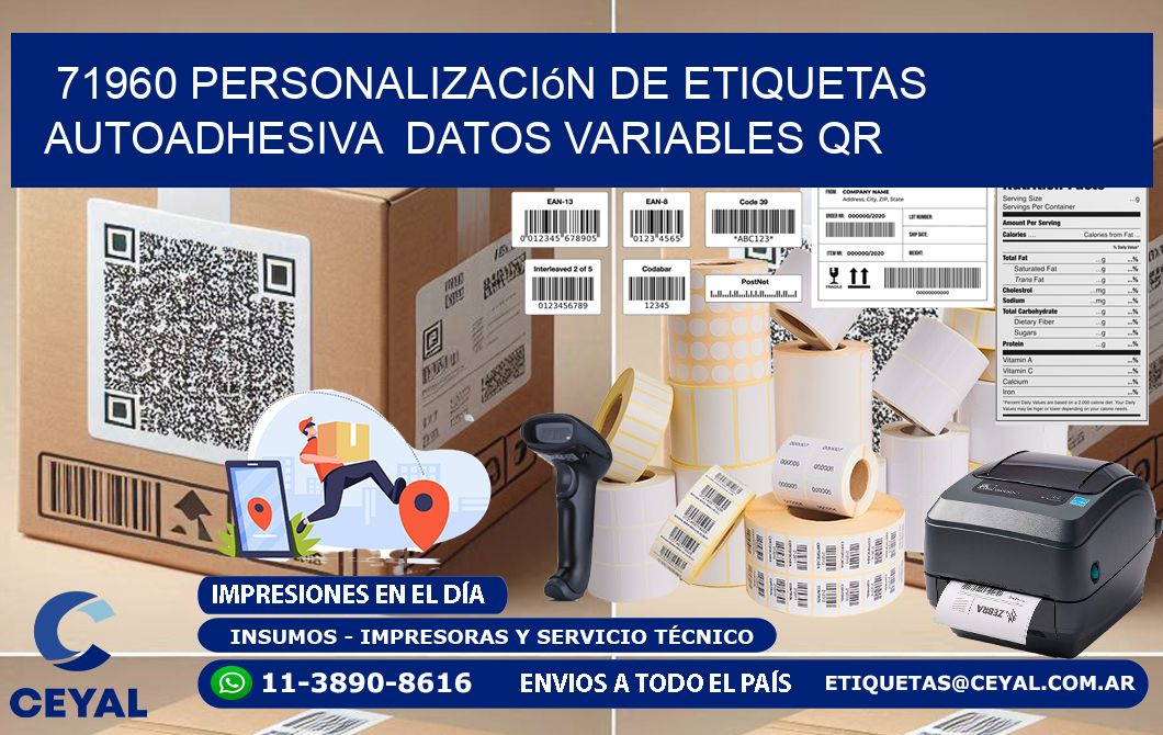 71960 Personalización de etiquetas autoadhesiva  datos variables QR