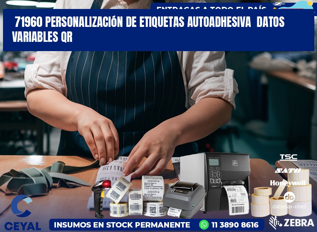 71960 Personalización de etiquetas autoadhesiva  datos variables QR