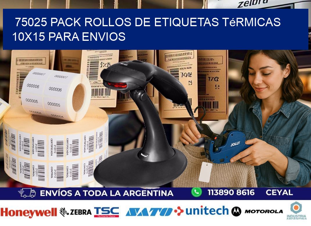 75025 pack rollos de etiquetas térmicas 10x15 para Envios