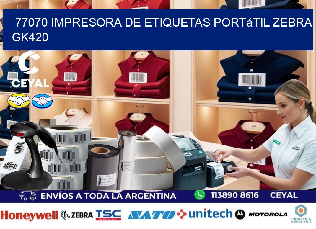 77070 impresora de etiquetas portátil Zebra GK420