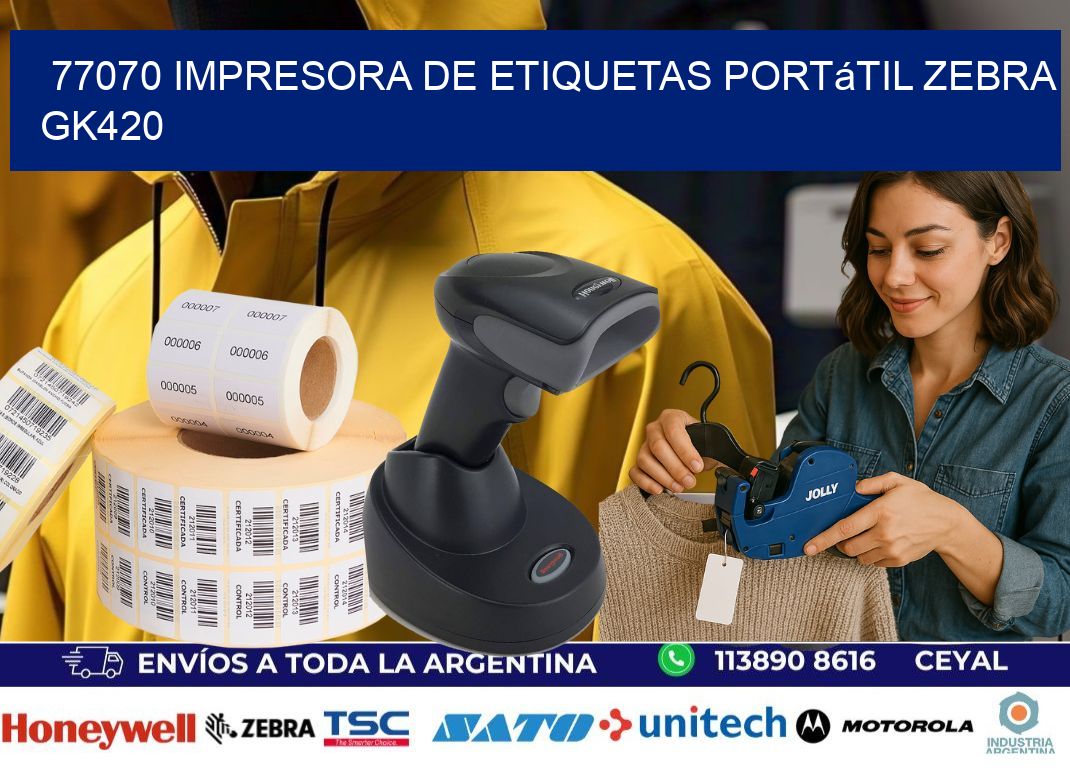 77070 impresora de etiquetas portátil Zebra GK420