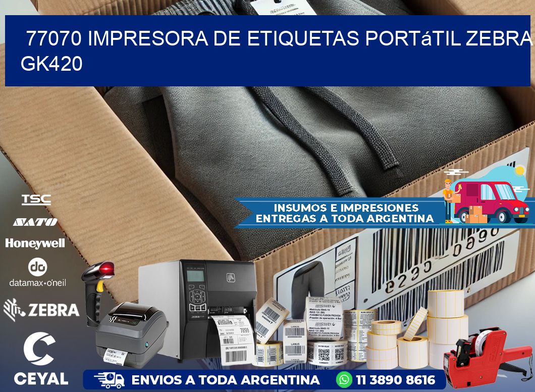 77070 impresora de etiquetas portátil Zebra GK420