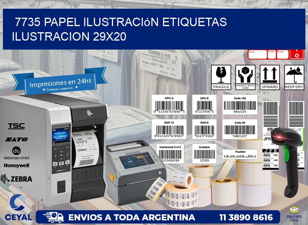 7735 papel ilustración Etiquetas Ilustracion 29x20