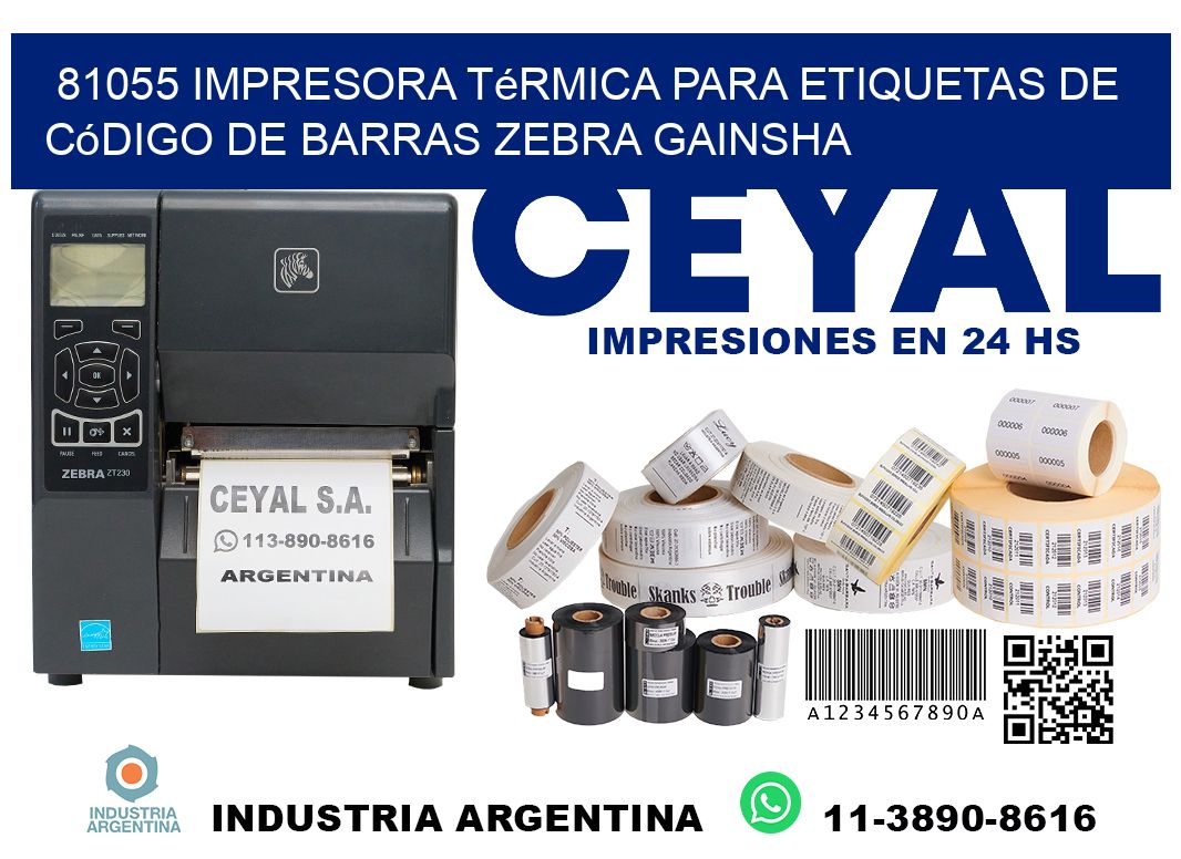 81055 impresora térmica para etiquetas de código de barras Zebra GAINSHA