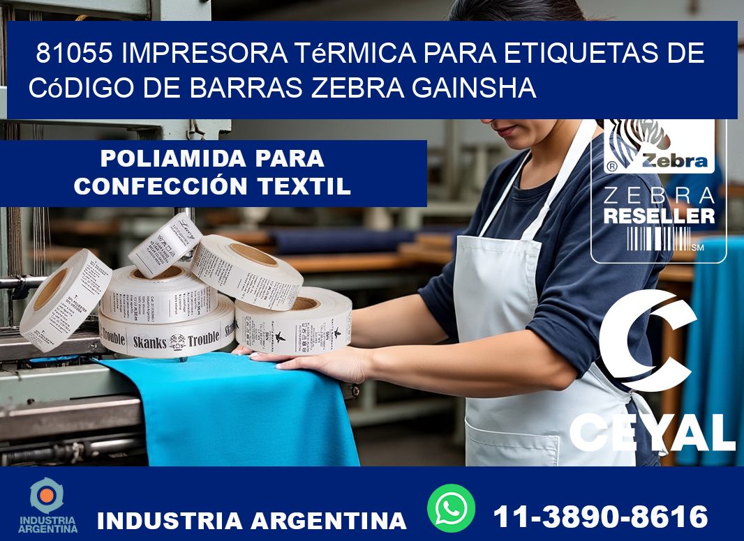 81055 impresora térmica para etiquetas de código de barras Zebra GAINSHA
