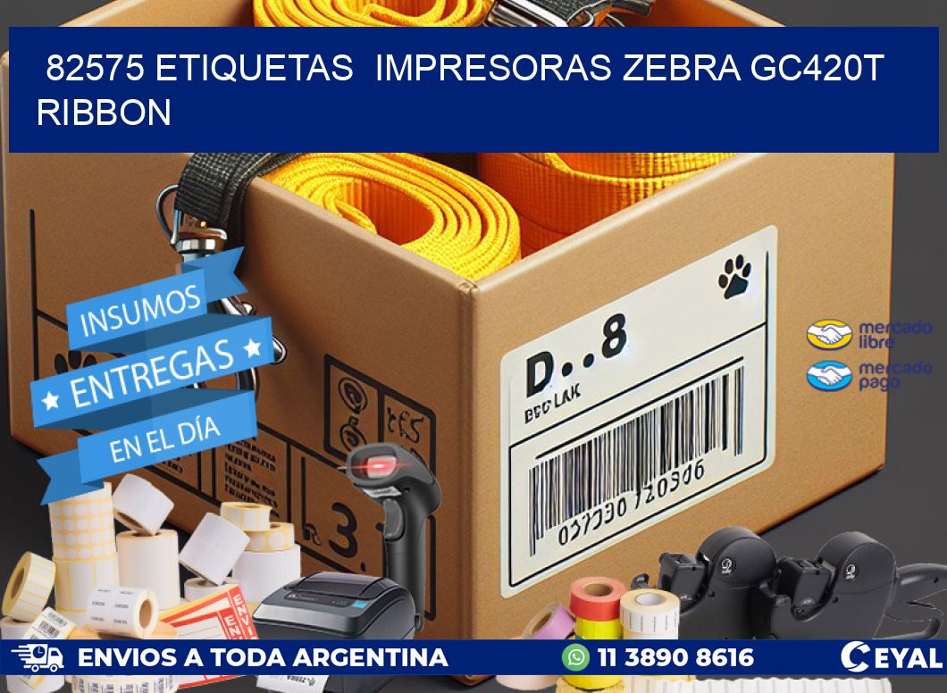 82575 etiquetas  impresoras zebra gc420t ribbon