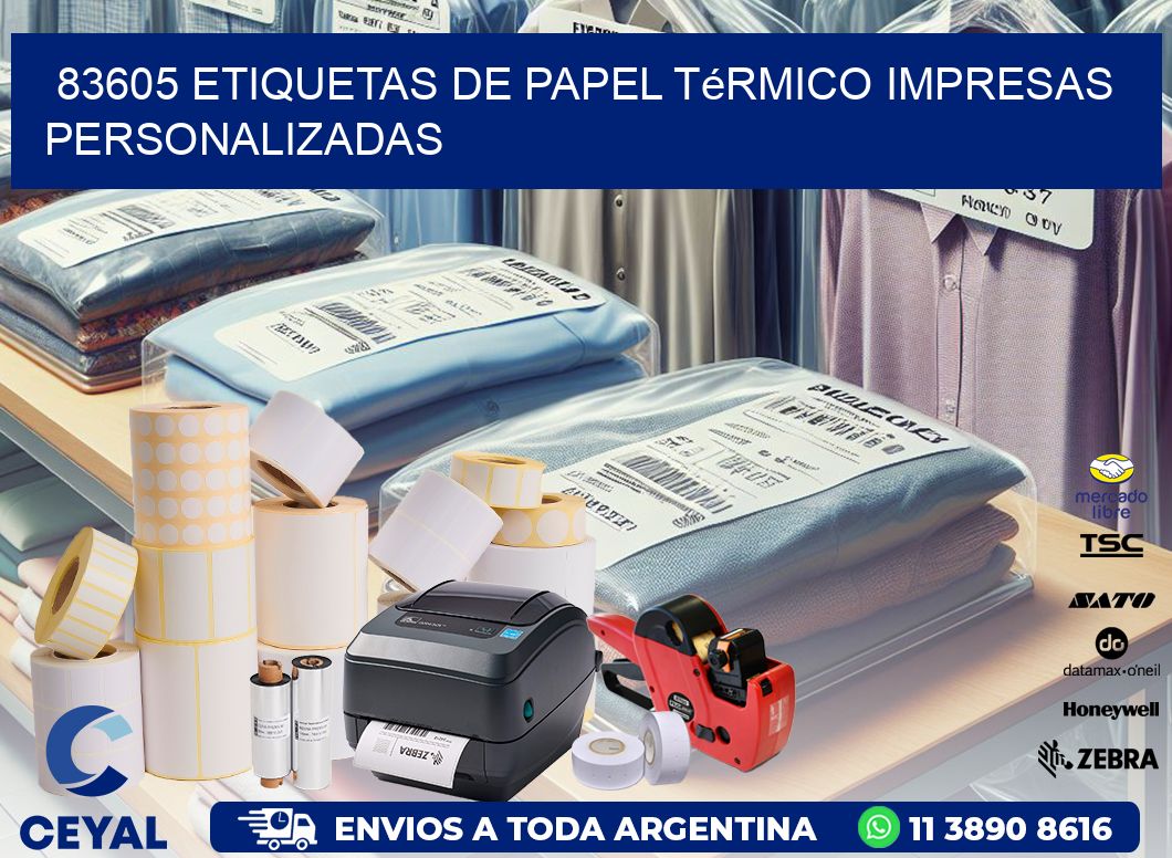 83605 Etiquetas de papel térmico impresas personalizadas
