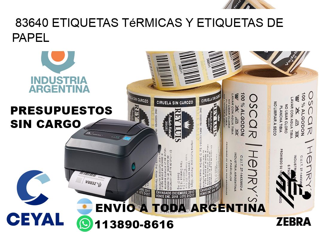 83640 etiquetas térmicas y etiquetas de papel