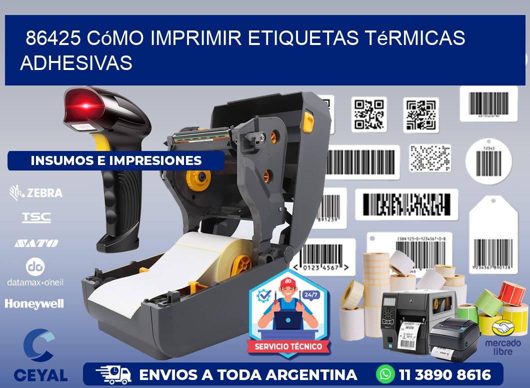 86425 cómo imprimir etiquetas térmicas adhesivas