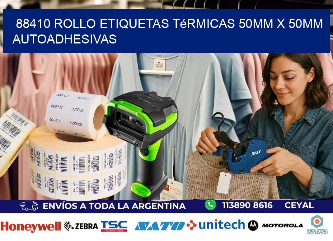 88410 Rollo Etiquetas Térmicas 50mm X 50mm Autoadhesivas