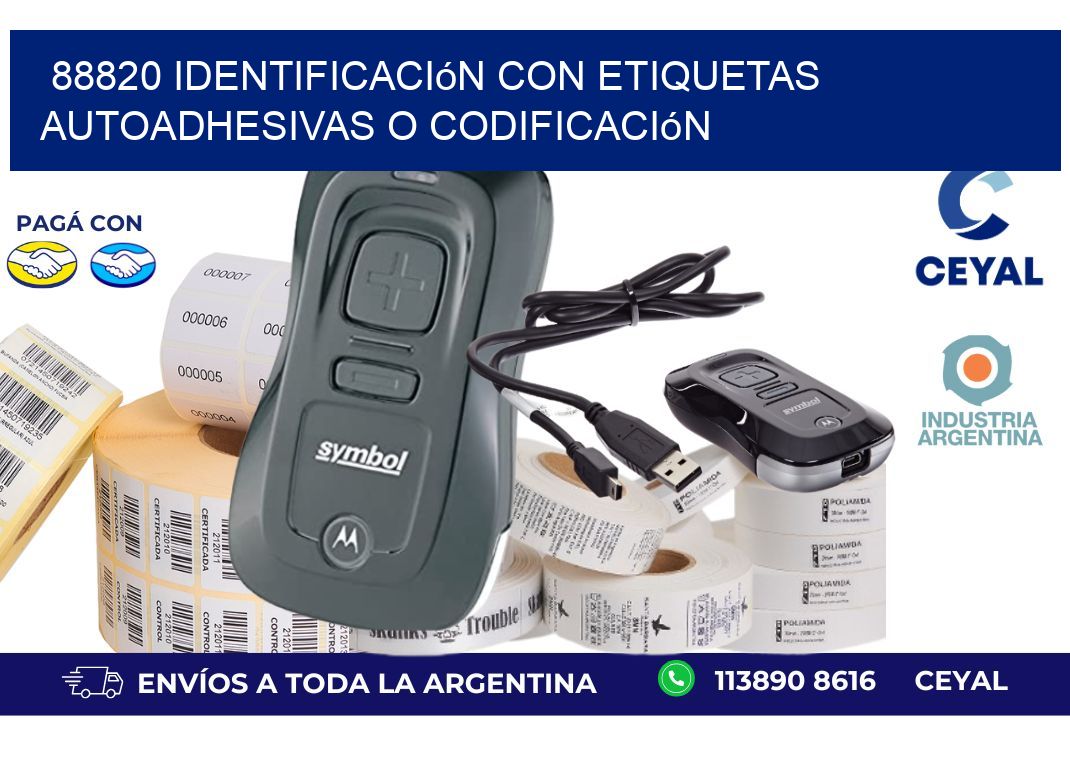 88820 identificación con etiquetas autoadhesivas o codificación