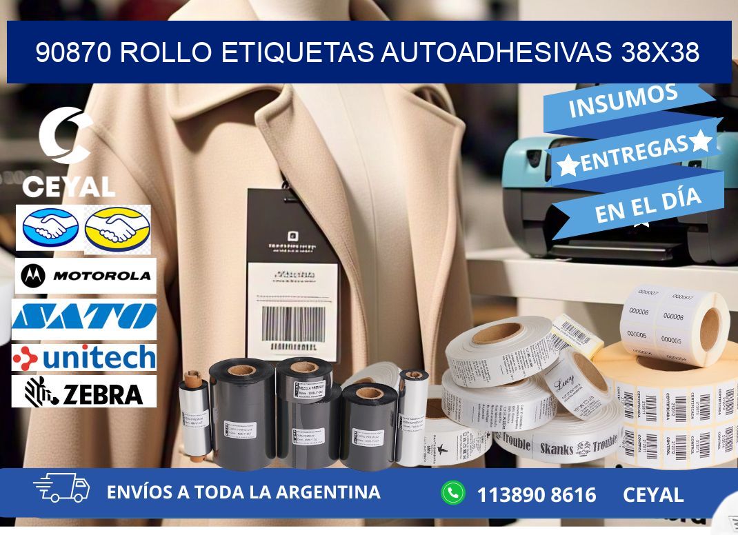 90870 Rollo Etiquetas autoadhesivas 38x38