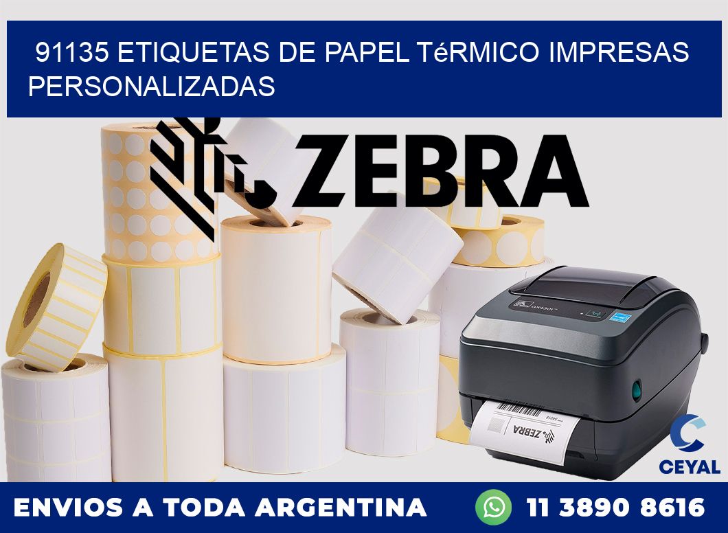 91135 Etiquetas de papel térmico impresas personalizadas