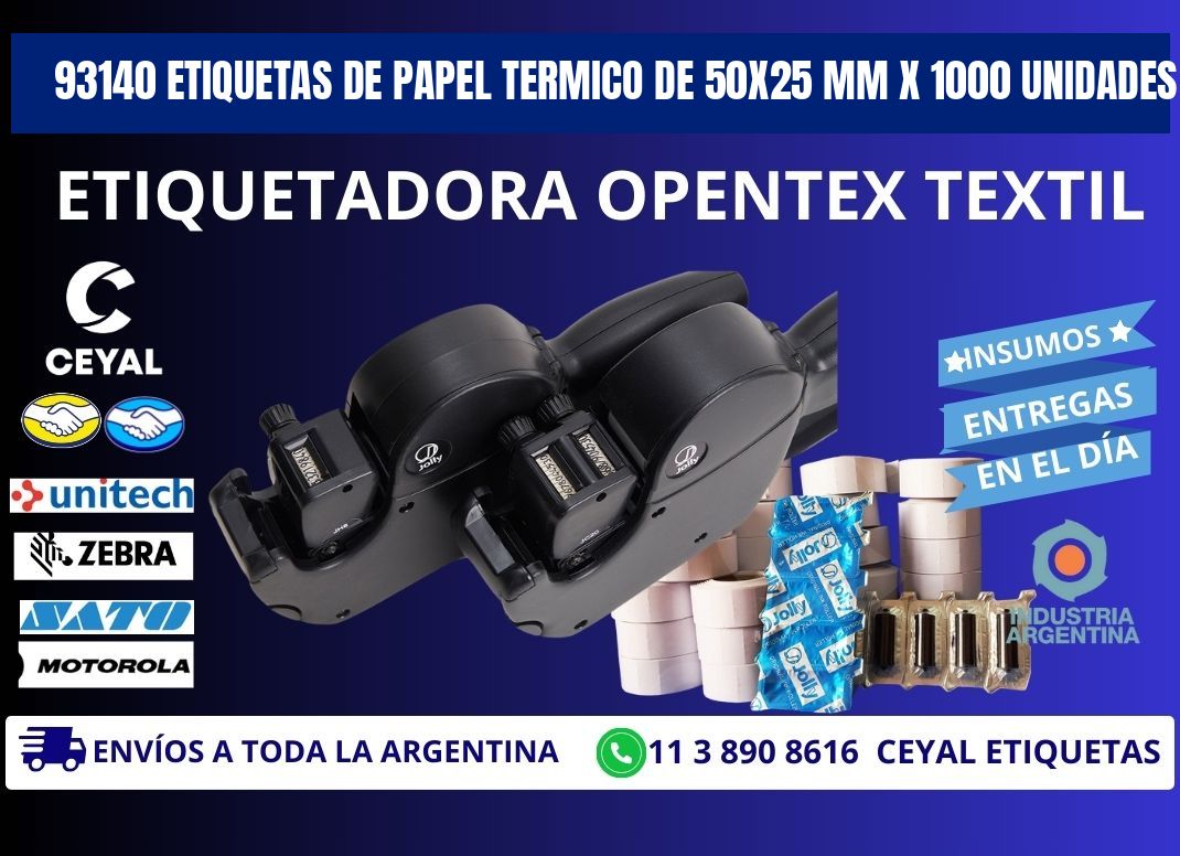 93140 Etiquetas De Papel Termico De 50x25 Mm X 1000 Unidades
