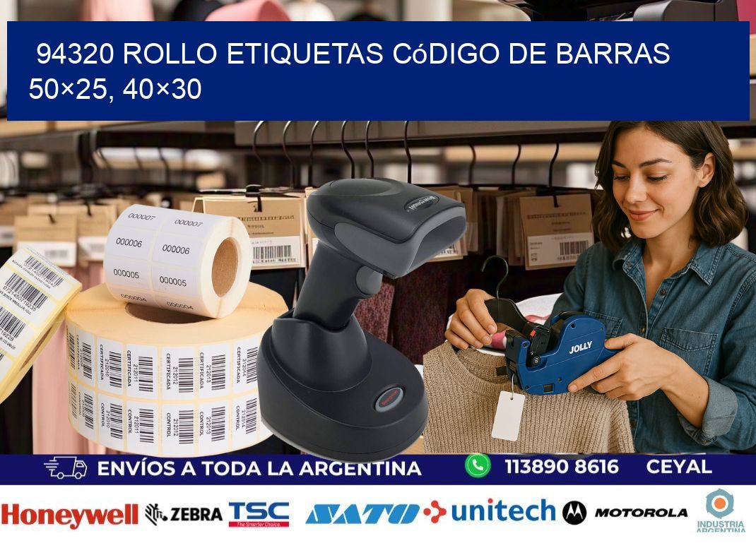 94320 rollo etiquetas código de barras 50×25, 40×30