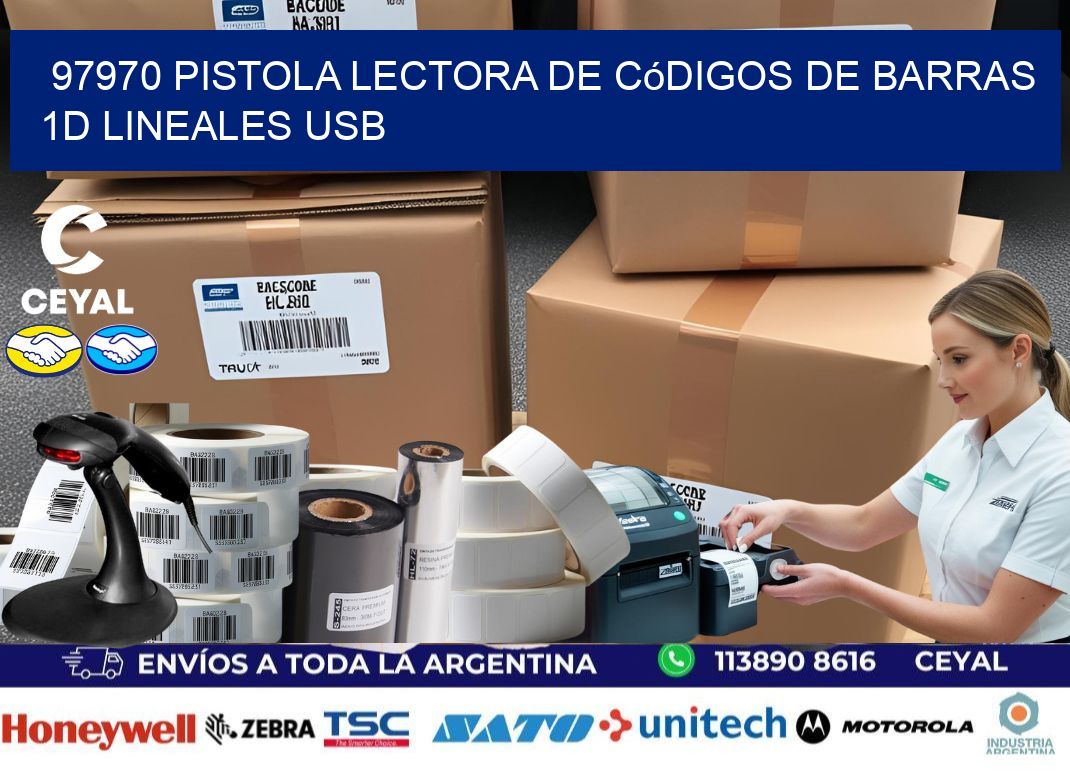 97970 Pistola Lectora De Códigos De Barras 1d Lineales Usb