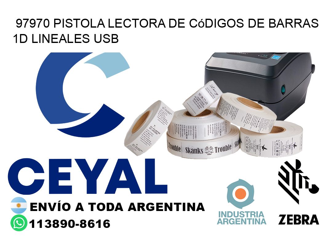 97970 Pistola Lectora De Códigos De Barras 1d Lineales Usb