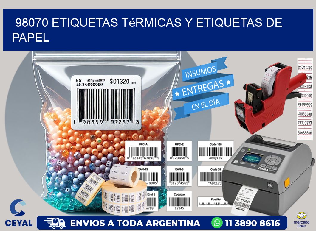98070 etiquetas térmicas y etiquetas de papel