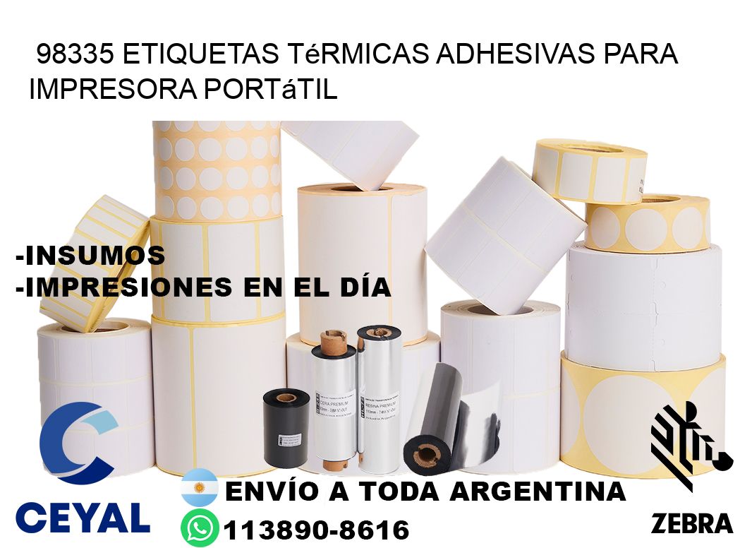 98335 etiquetas térmicas adhesivas para impresora portátil
