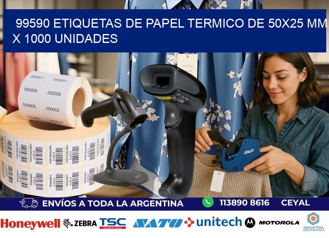 99590 Etiquetas De Papel Termico De 50x25 Mm X 1000 Unidades