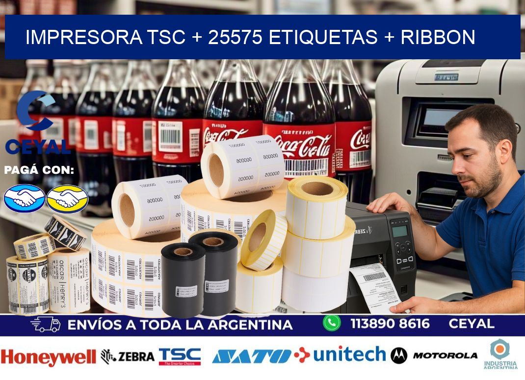 impresora TSC + 25575 etiquetas + ribbon