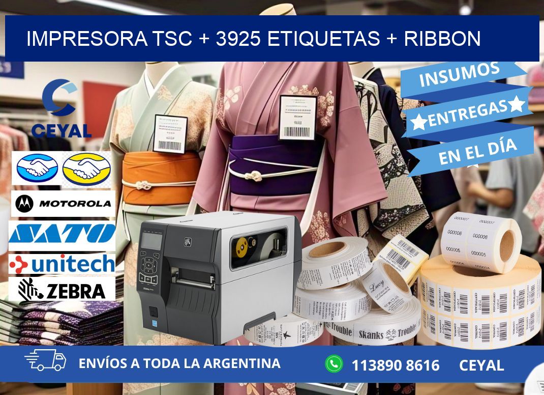 impresora TSC + 3925 etiquetas + ribbon