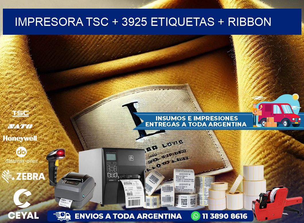 impresora TSC + 3925 etiquetas + ribbon