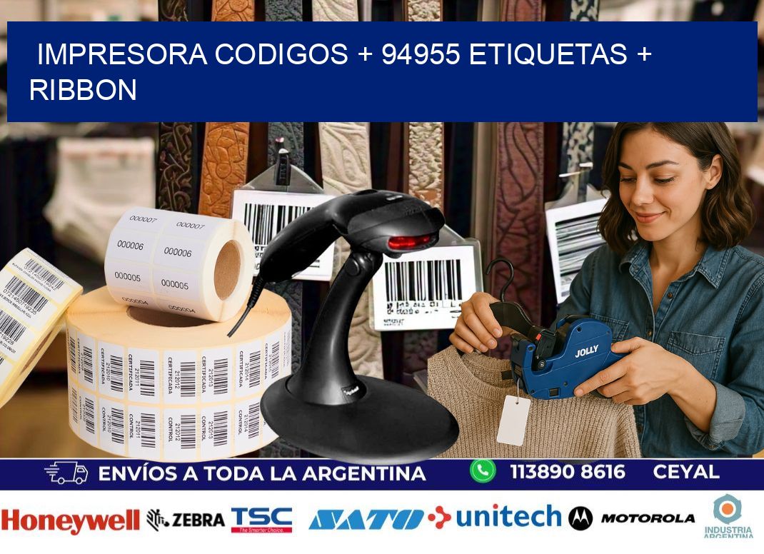 impresora codigos + 94955 etiquetas + ribbon