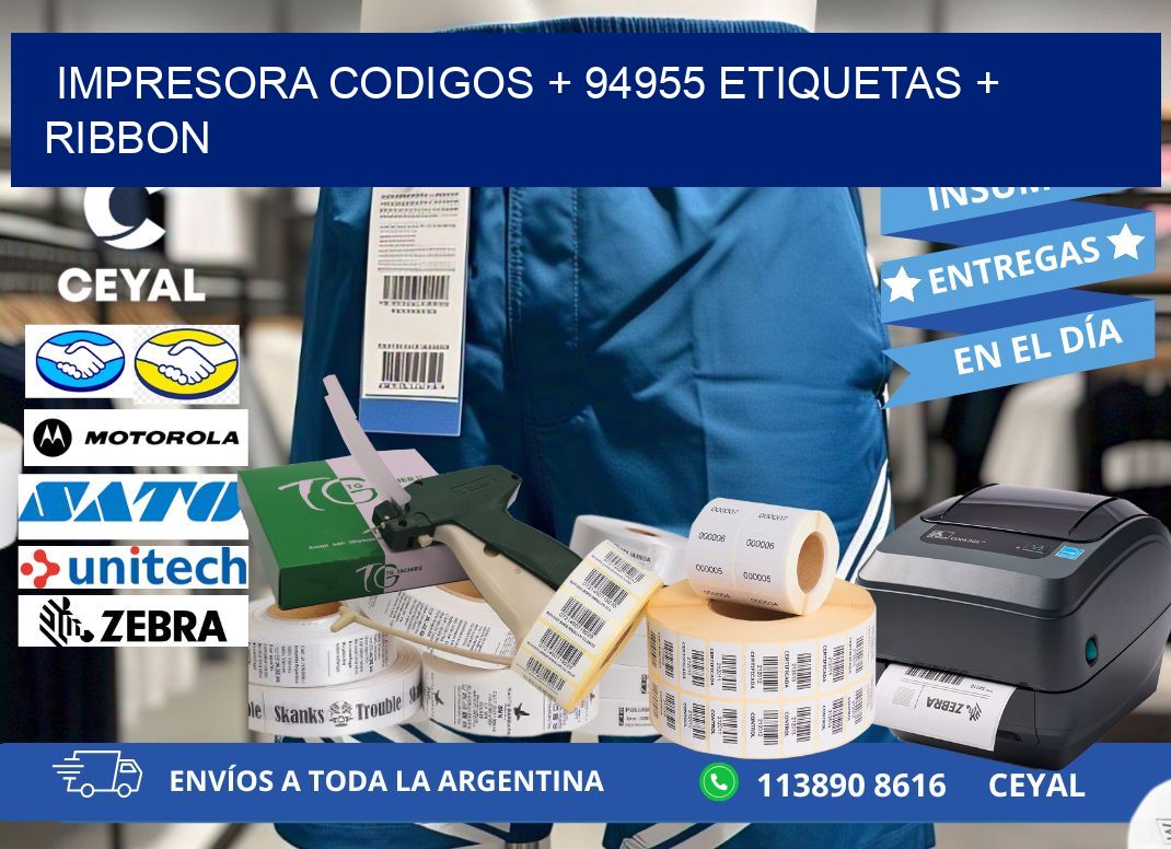 impresora codigos + 94955 etiquetas + ribbon