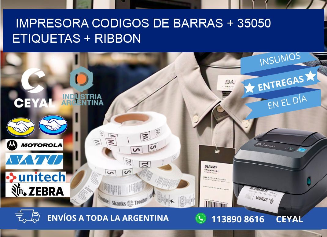 impresora codigos de barras + 35050 etiquetas + ribbon