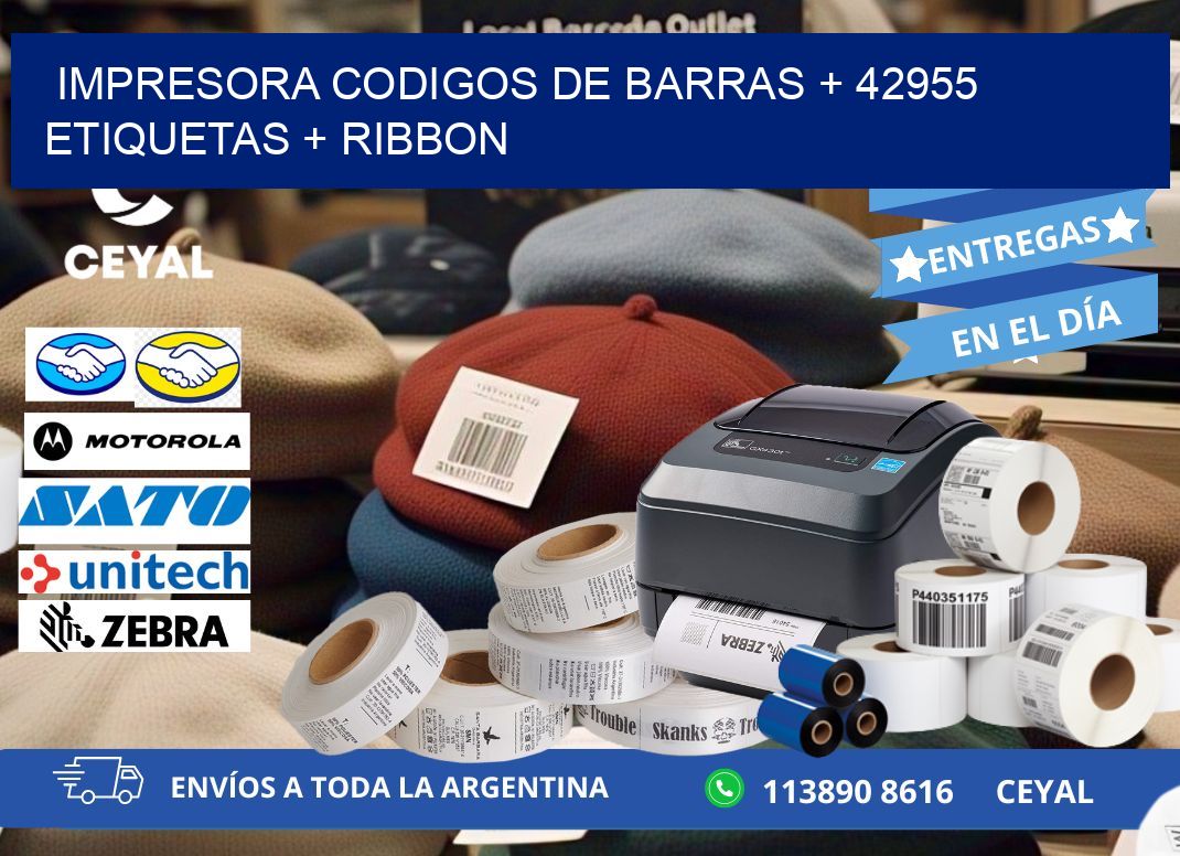 impresora codigos de barras + 42955 etiquetas + ribbon