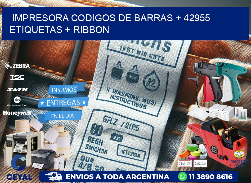 impresora codigos de barras + 42955 etiquetas + ribbon