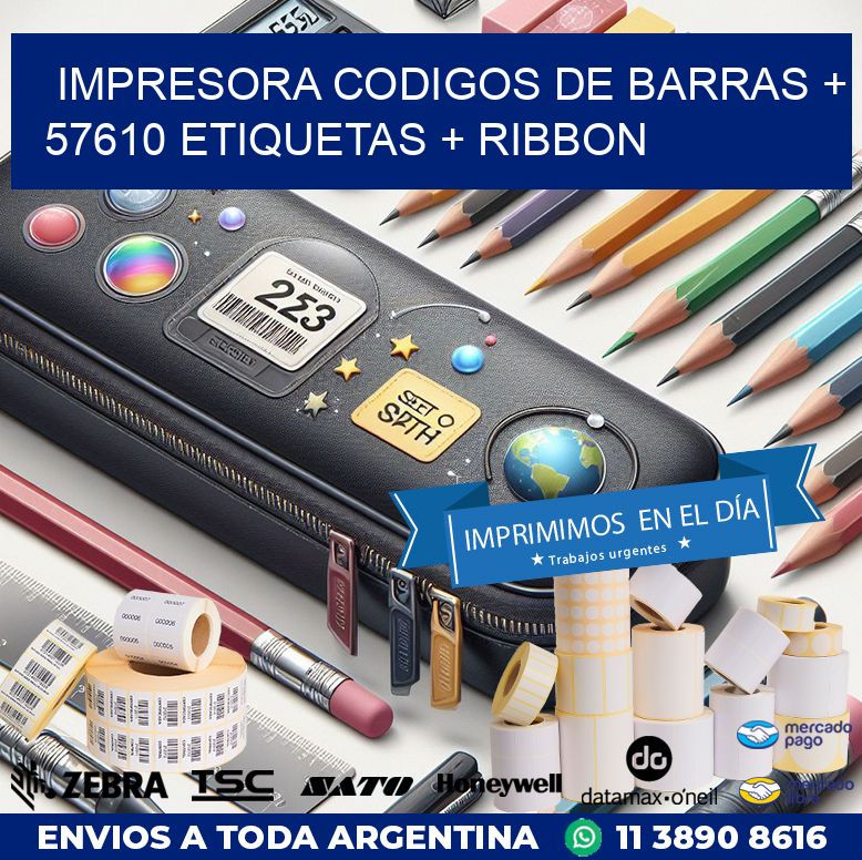 impresora codigos de barras + 57610 etiquetas + ribbon