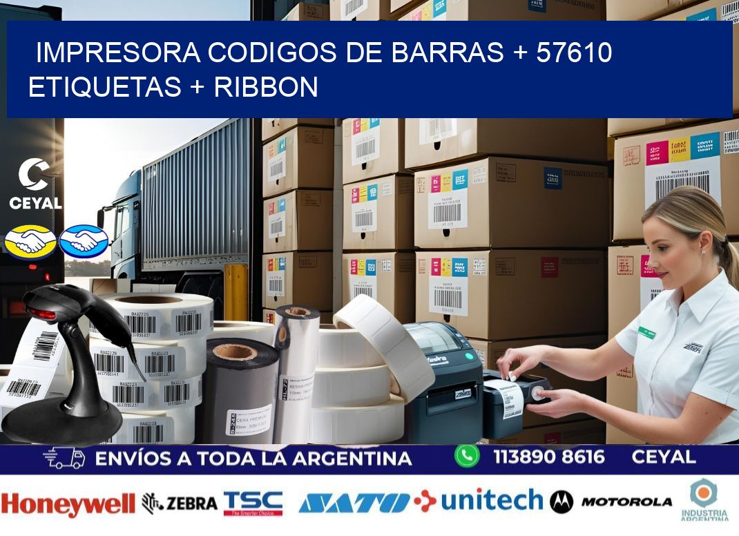 impresora codigos de barras + 57610 etiquetas + ribbon