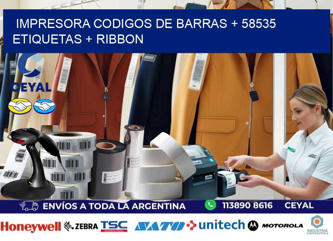 impresora codigos de barras + 58535 etiquetas + ribbon