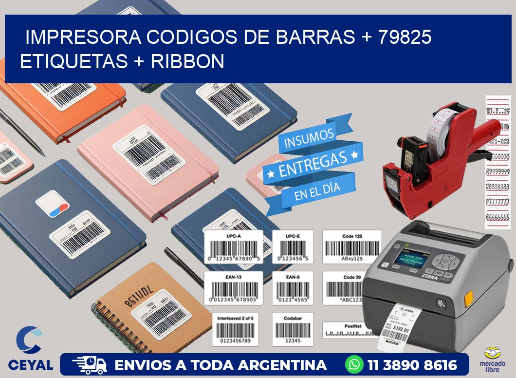 impresora codigos de barras + 79825 etiquetas + ribbon