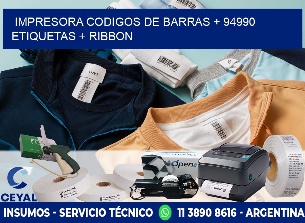 impresora codigos de barras + 94990 etiquetas + ribbon