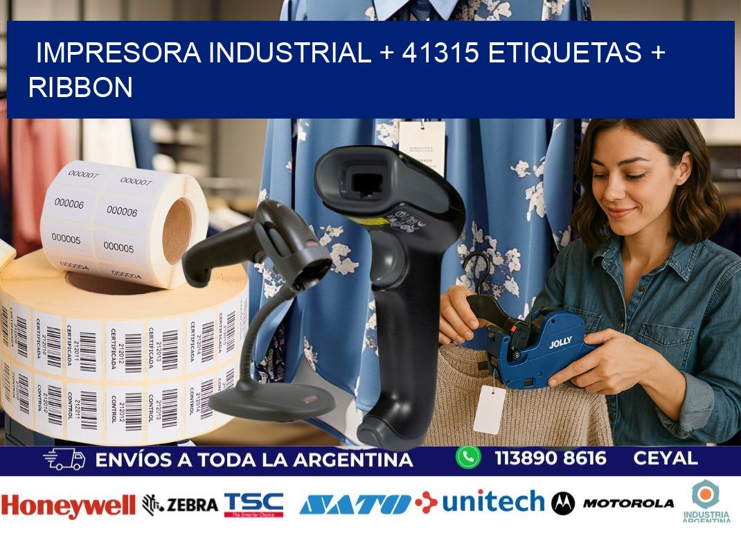 impresora industrial + 41315 etiquetas + ribbon