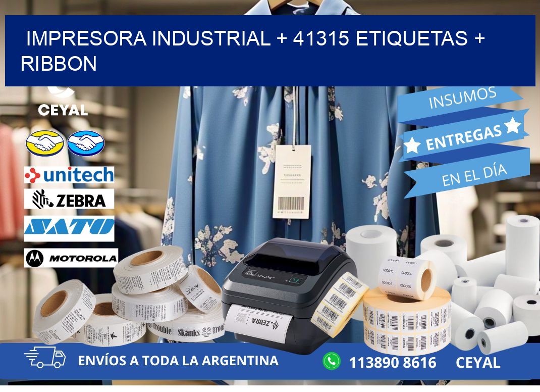 impresora industrial + 41315 etiquetas + ribbon