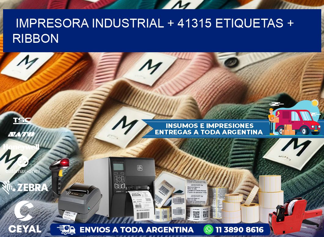 impresora industrial + 41315 etiquetas + ribbon