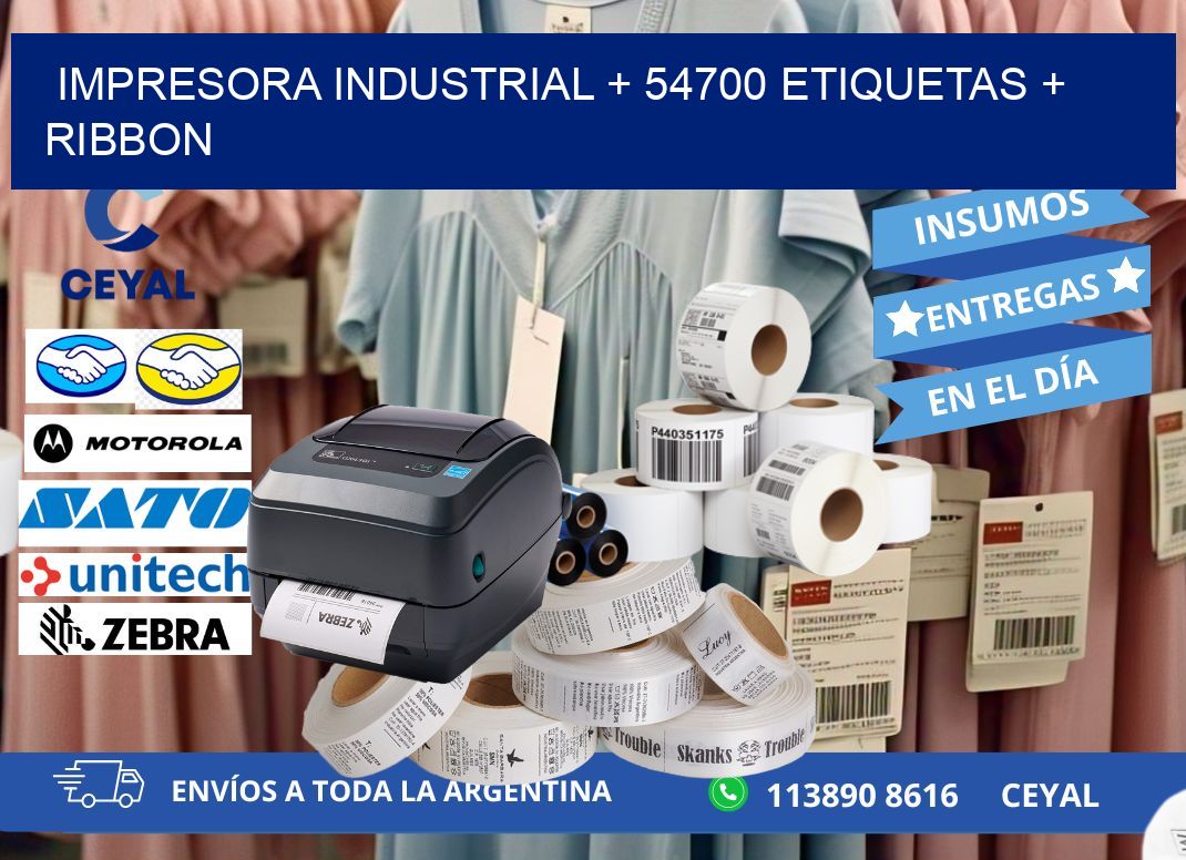 impresora industrial + 54700 etiquetas + ribbon
