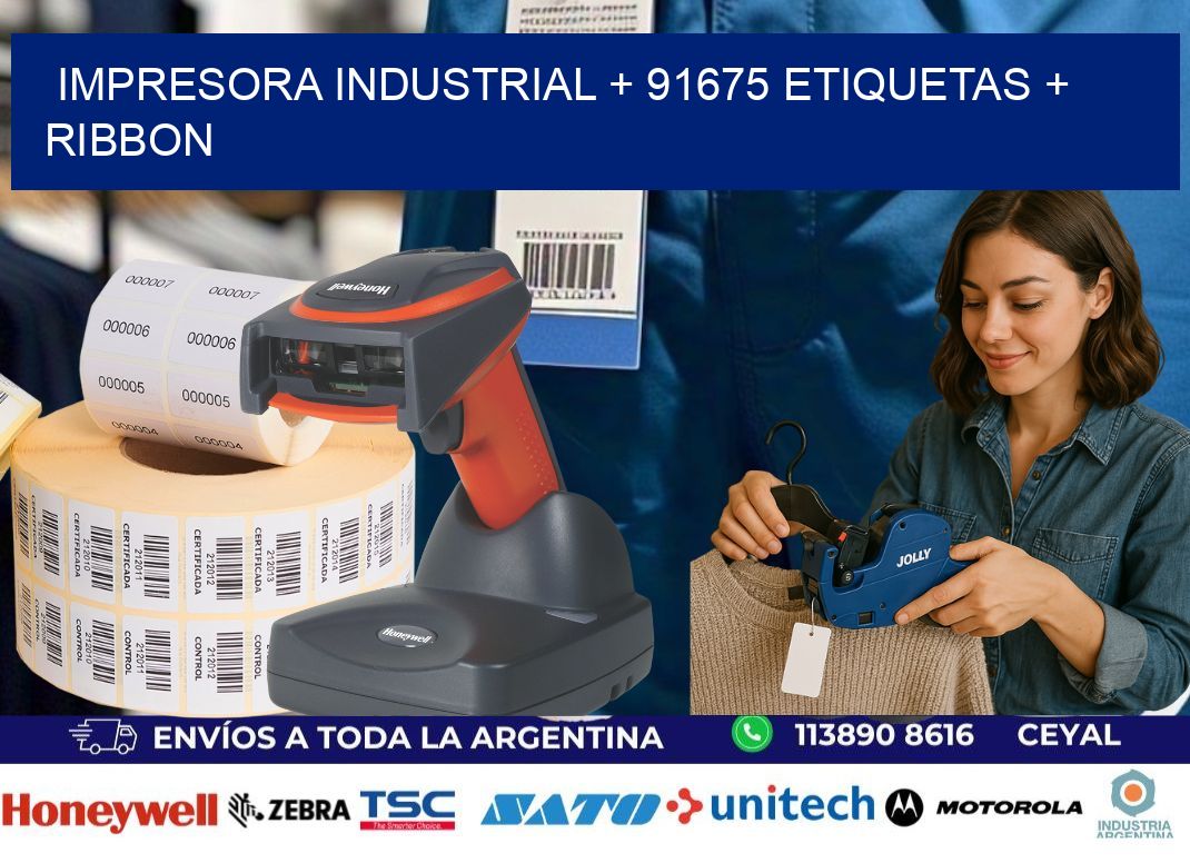 impresora industrial + 91675 etiquetas + ribbon