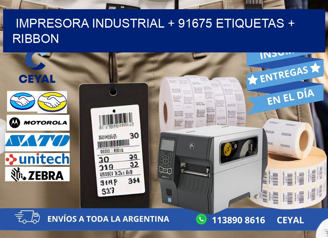 impresora industrial + 91675 etiquetas + ribbon