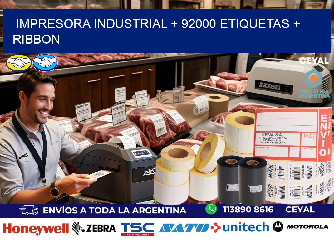 impresora industrial + 92000 etiquetas + ribbon
